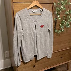 Scotch & Soda Hot Lips Grey Cardigan Sweater